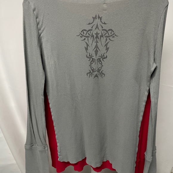 Levi's Ribbed Henley Top - Red - Picture 11 of 14